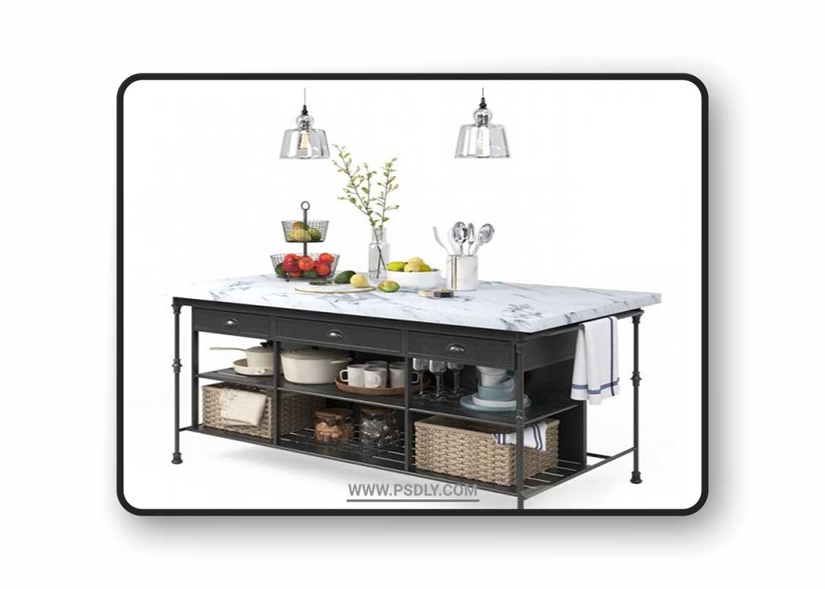 Kitchen decor set - crate and barrel 3D Model