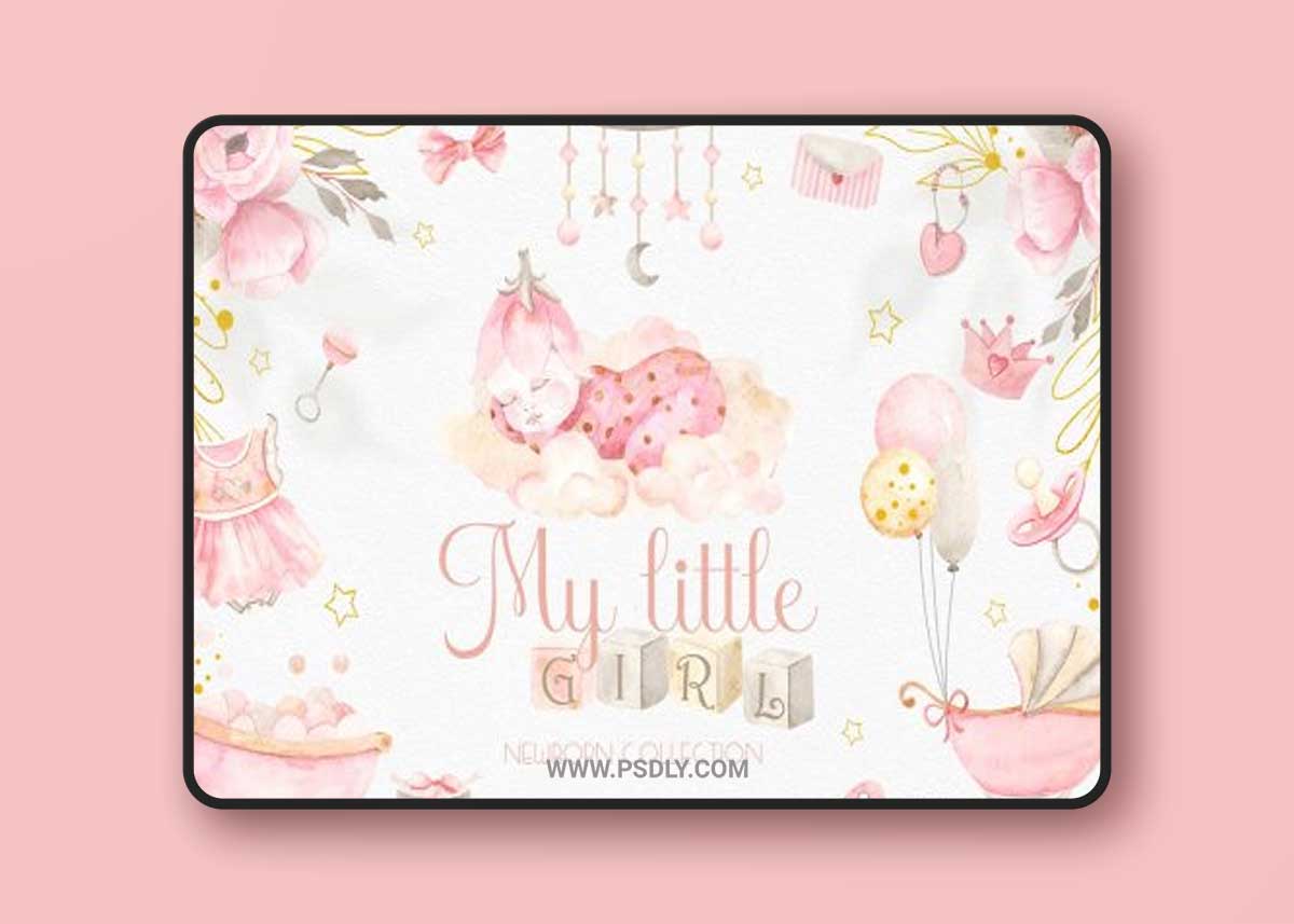 My little girl. Watercolor collection