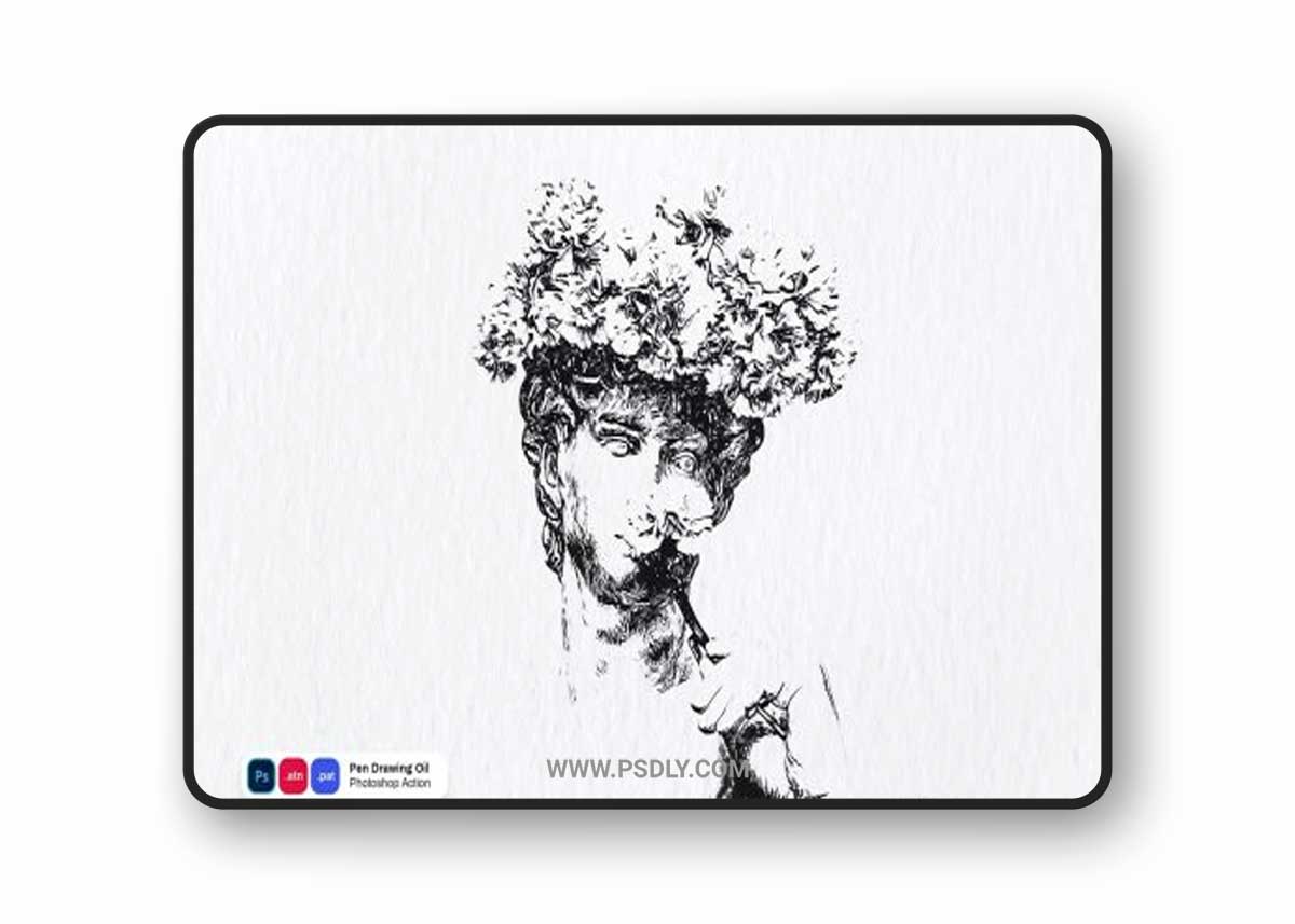 Pen Drawing Oil Photoshop Action