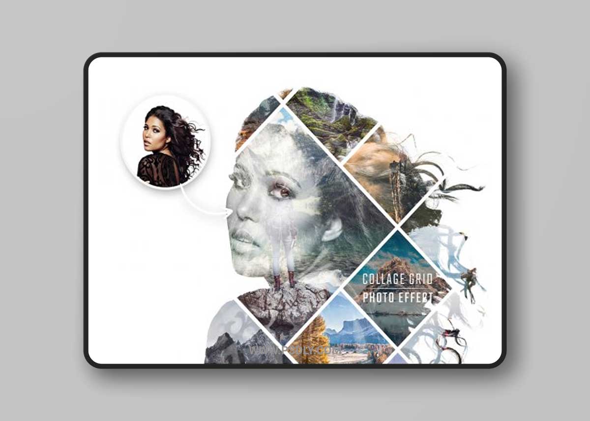 Photo Collage Double Exposure Album Effect Mockup 487660717