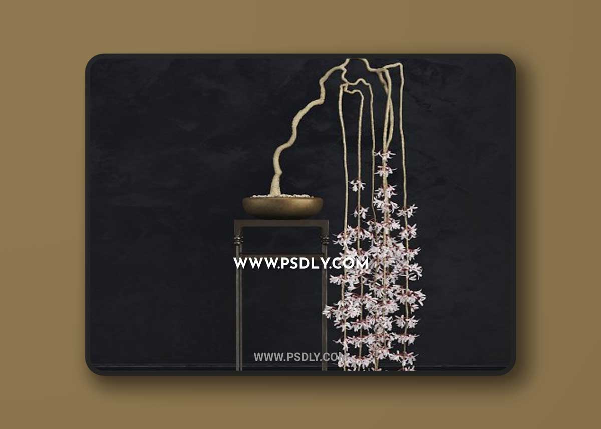 Set of decor with flower 3D Models