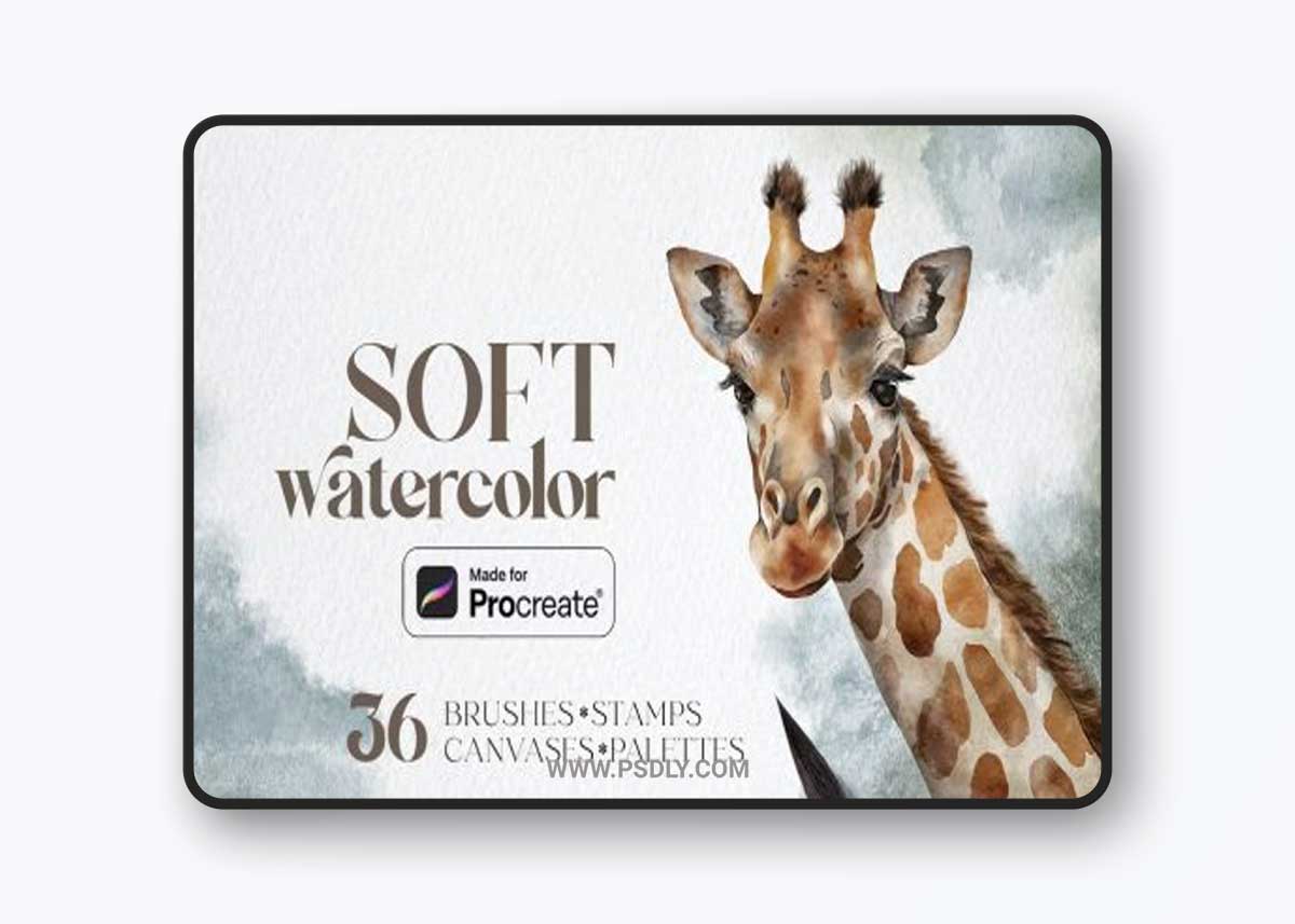 Soft watercolor Procreate brushes