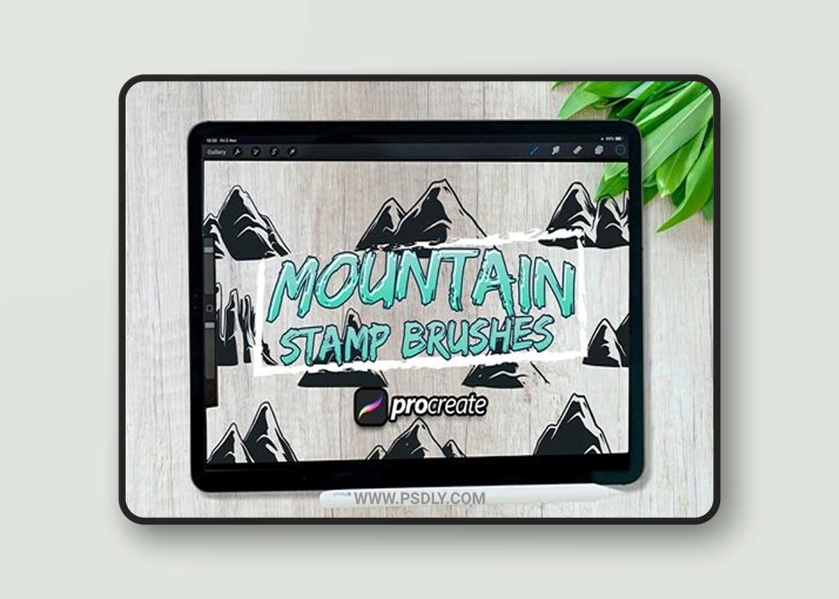 mountain brush stamp Brushes Gradient