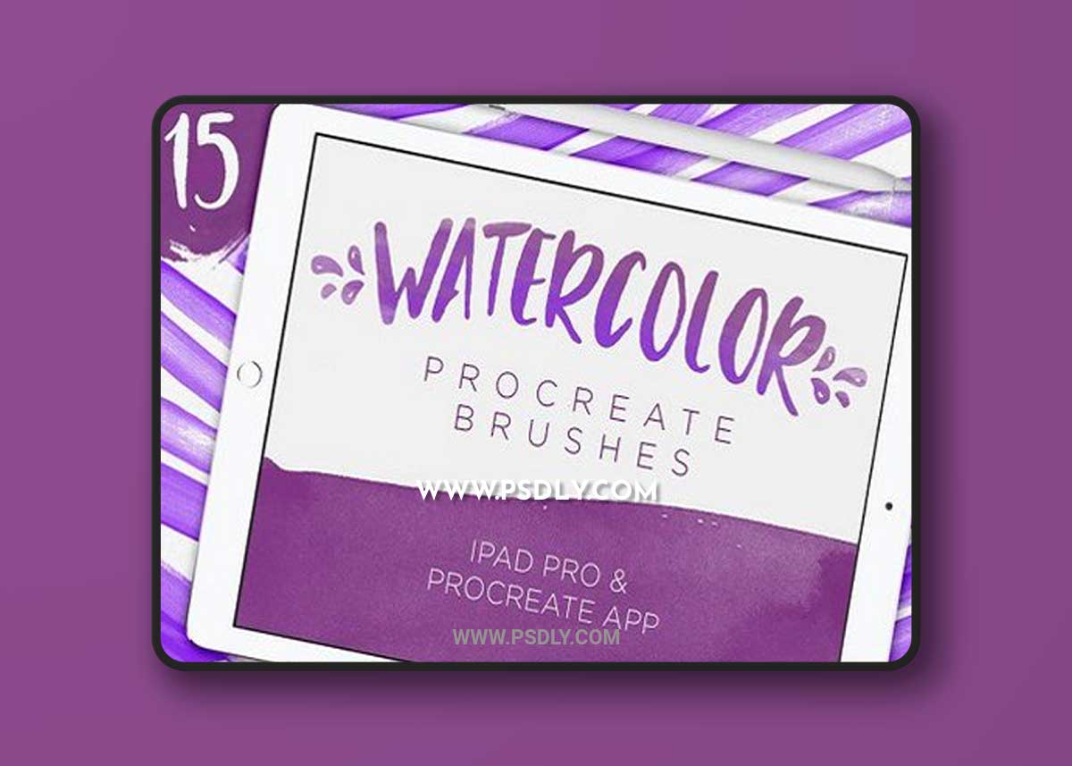 15 Watercolor Procreate Brushes