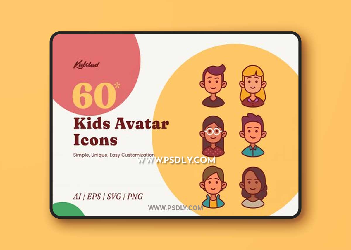 60 Kids Avatar Icons