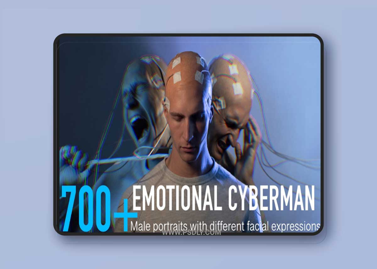 ArtStation - Lia Koltyrina - 700+ Emotional cyberman. Male portraits with different facial expressions