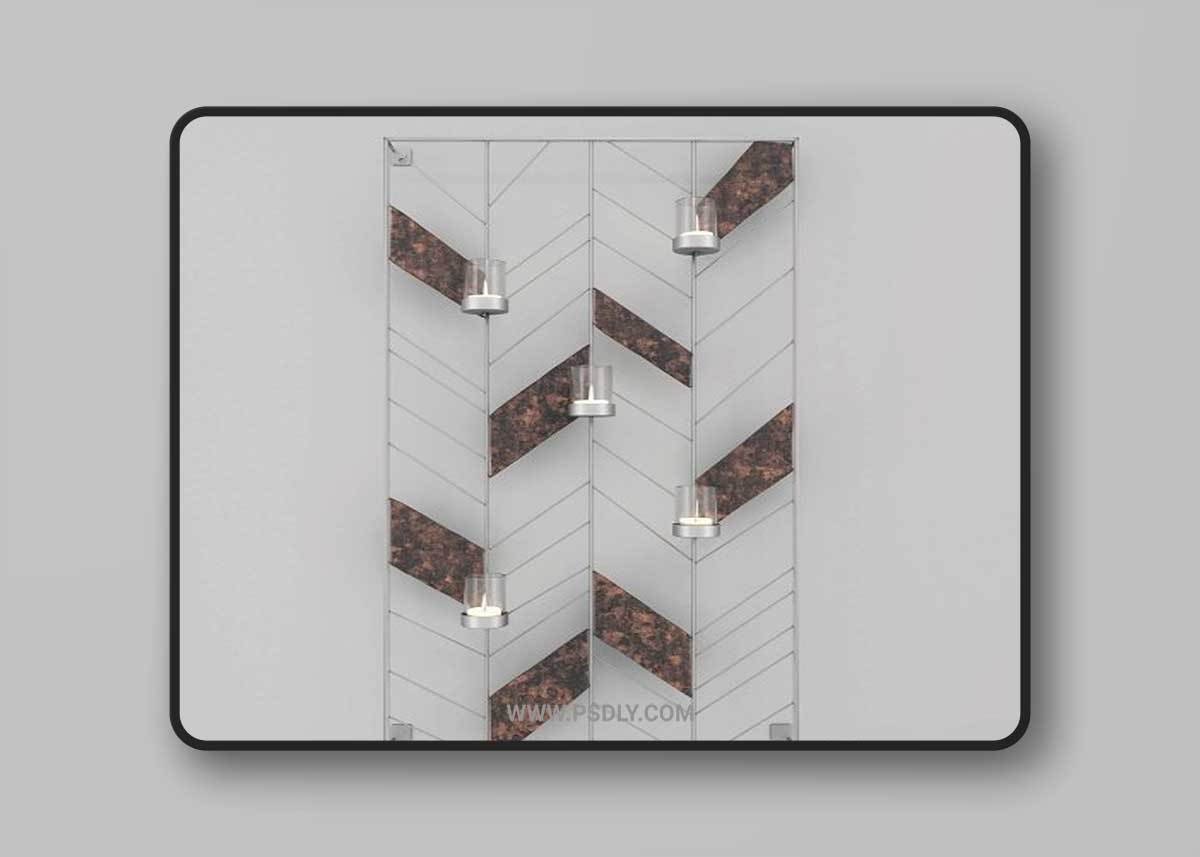 Chevron Metal Wall Candle Holder 3D Model