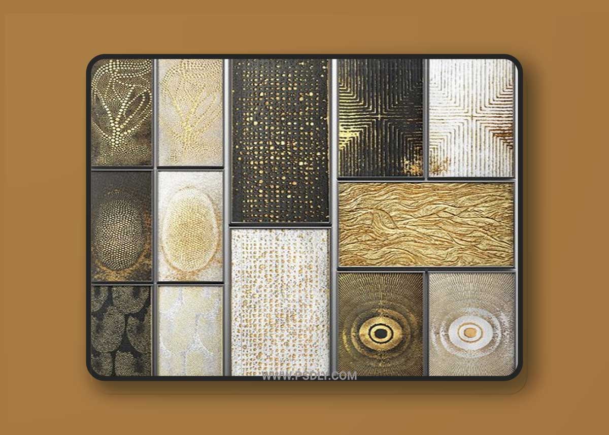 Collection of paintings Gold. 3 3D Model