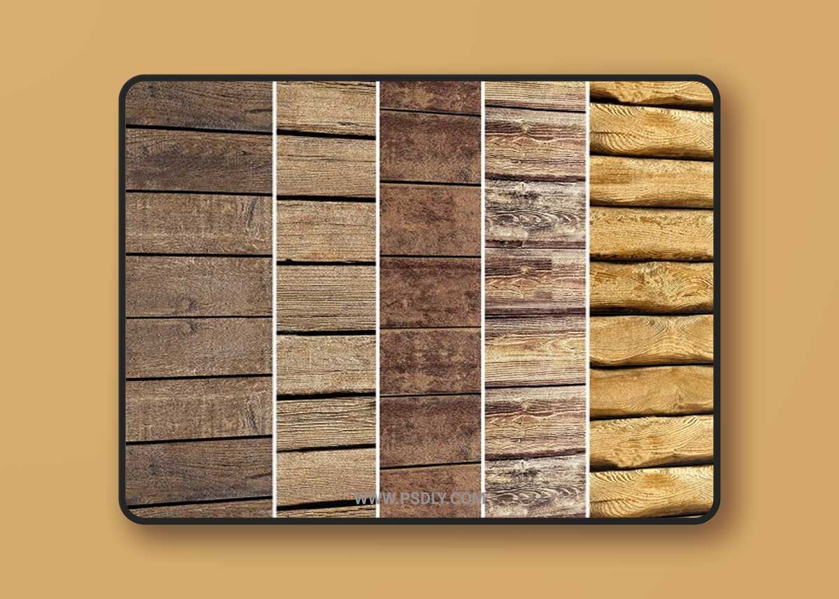 Collection of wood panels 5 pcs 3D Model