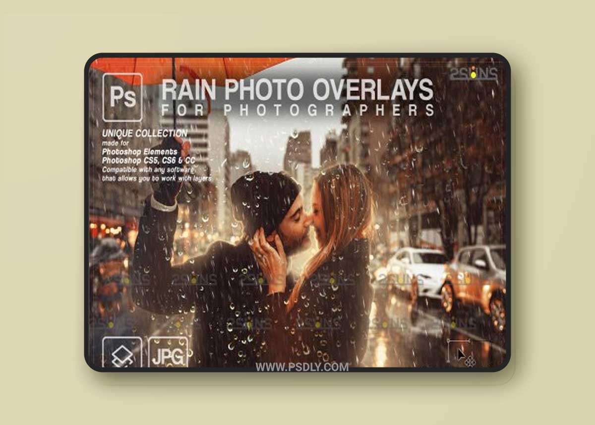 CreativeMarket - Rain Photoshop Overlays 6964341