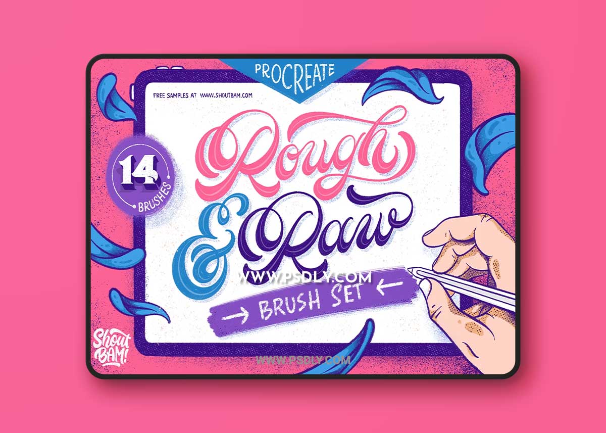 CreativeMarket - Rough & Raw Procreate Brush Set 3761365