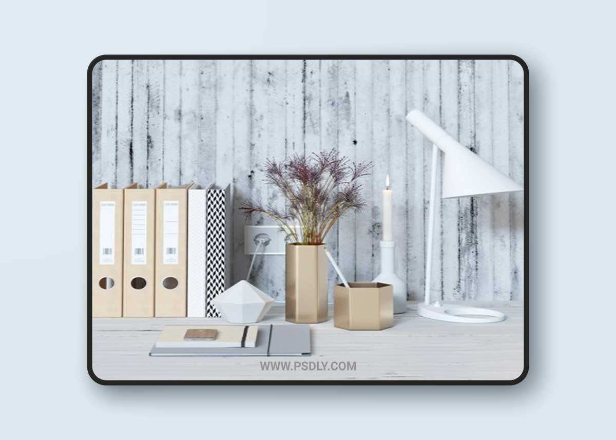 Decorative set for the office desk 3D Model
