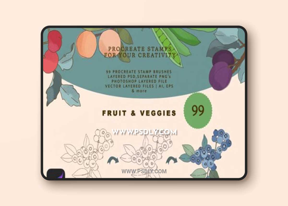 Fruit & Veggies Brush Kit - Procreate