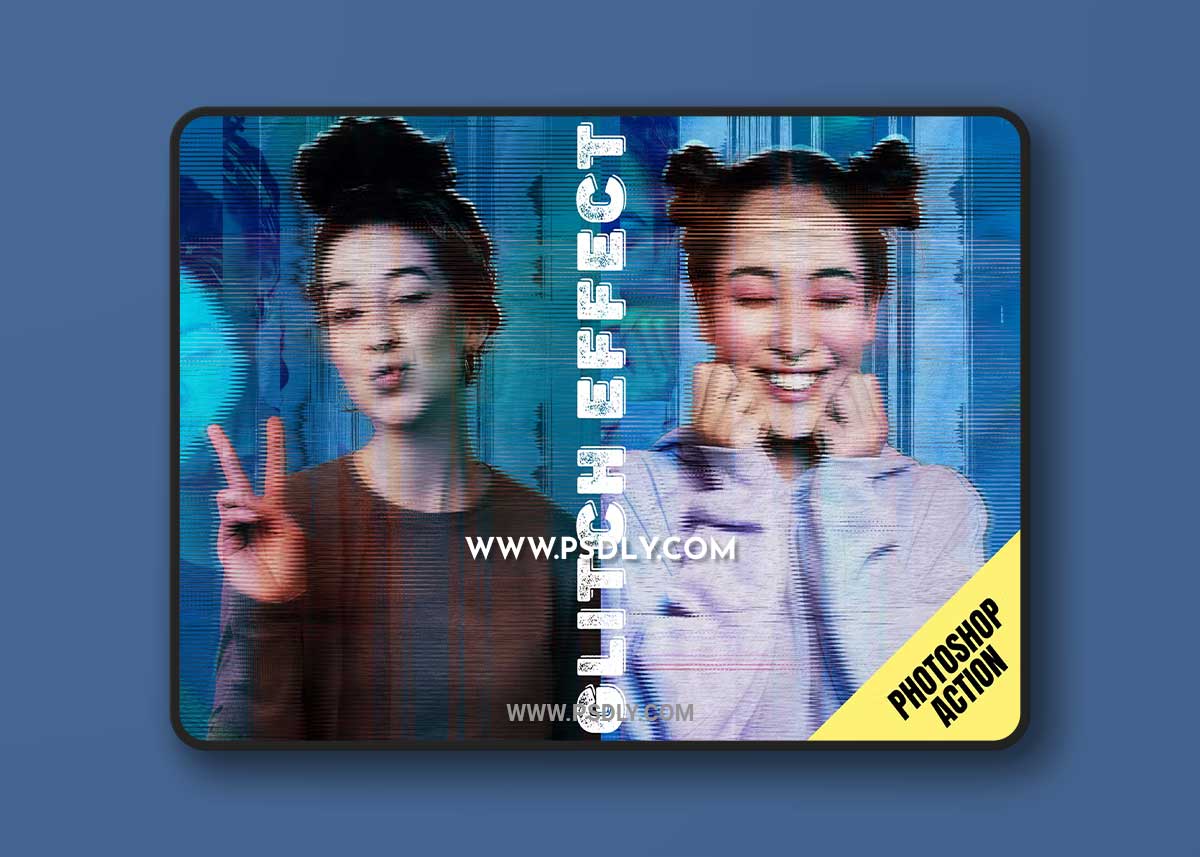 Glitch Grain Photoshop Effect Action 7KUR485