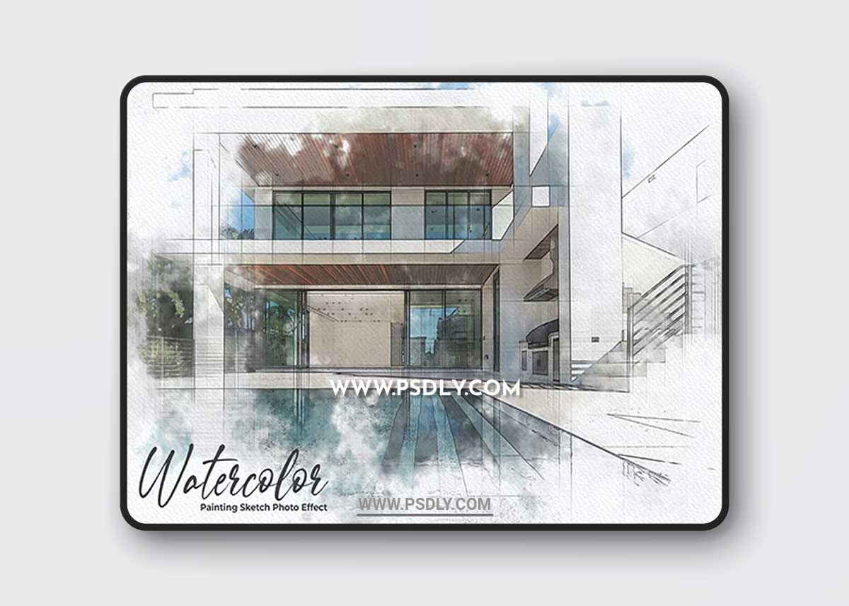 GraphicRiver - Watercolor Painting Sketch Photo Effect 37103999