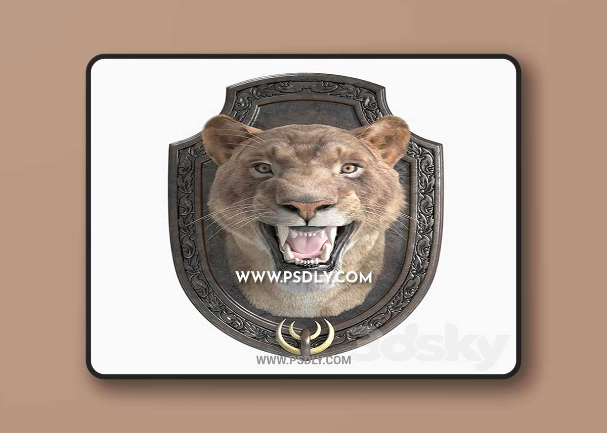 Lion Trophy 3D Model