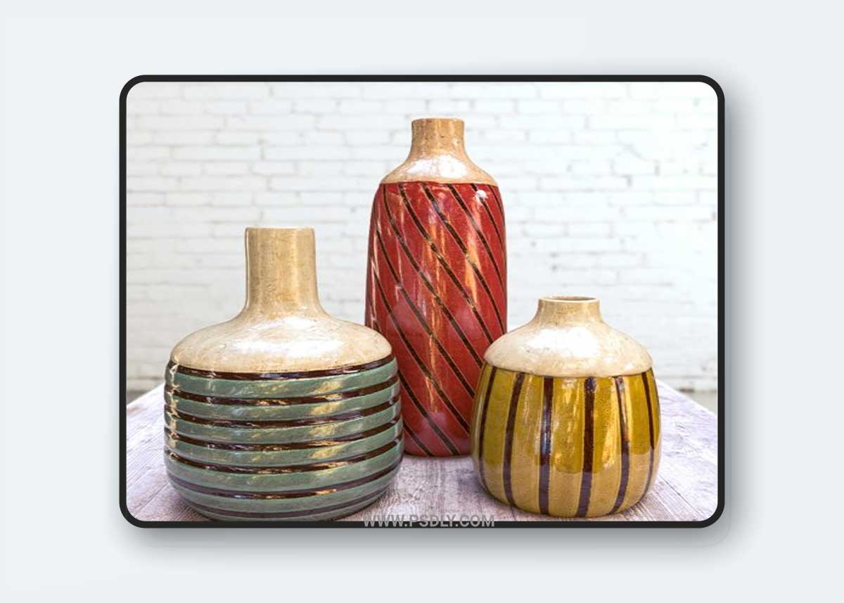 Rio Franco Ceramic Vases set of 3 3D Model