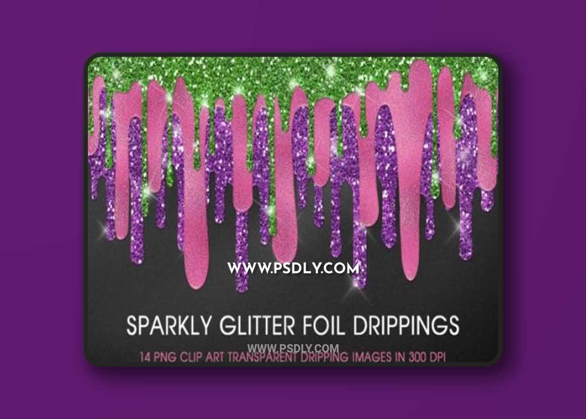 Sparkly Glitter Foil Dripping