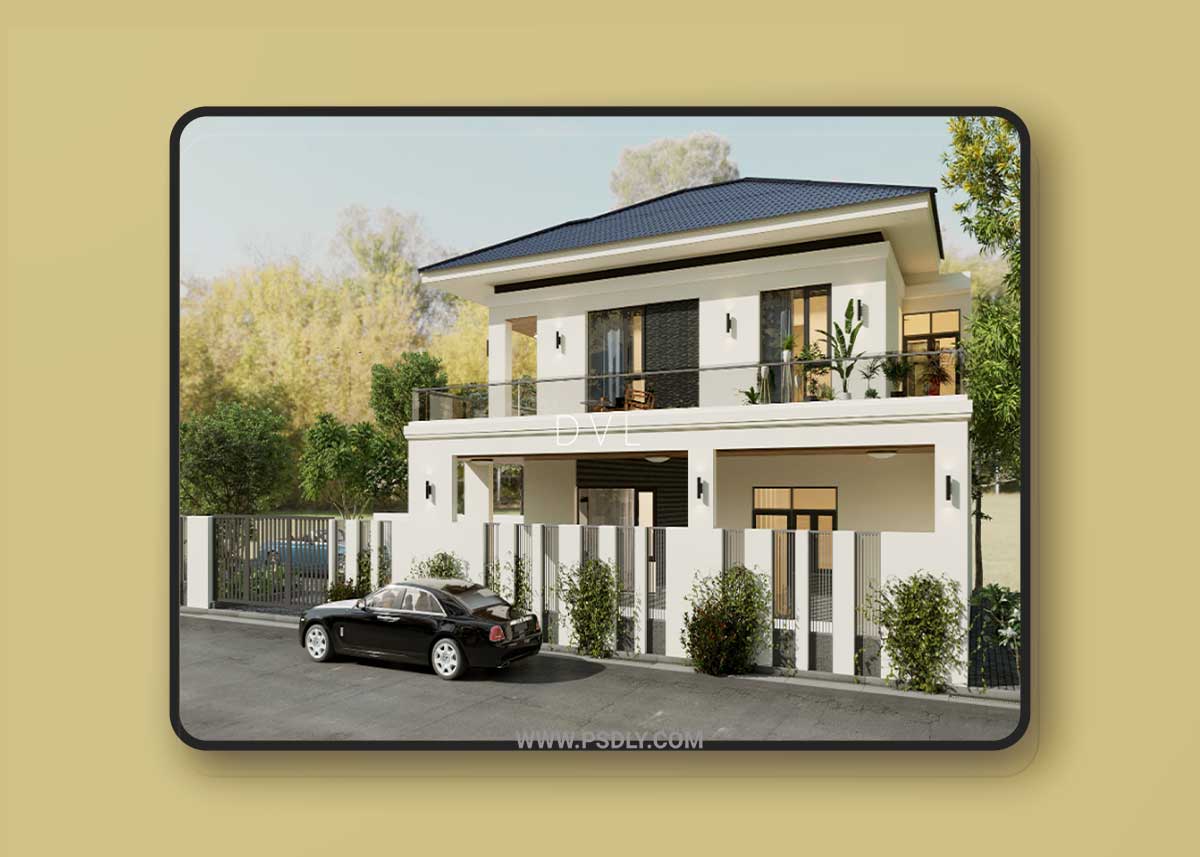 Villa Exterior Model by Vu Long 3D Model
