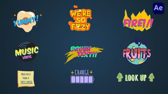 Videohive Colorful cartoon titles & lower thirds [After Effects] 37076687