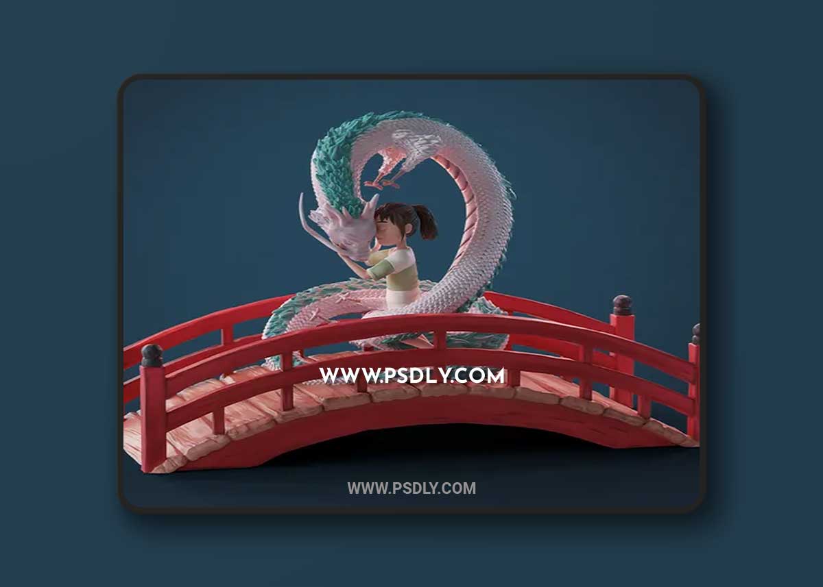 3D Print Models Chihiro and Haku 3D Model