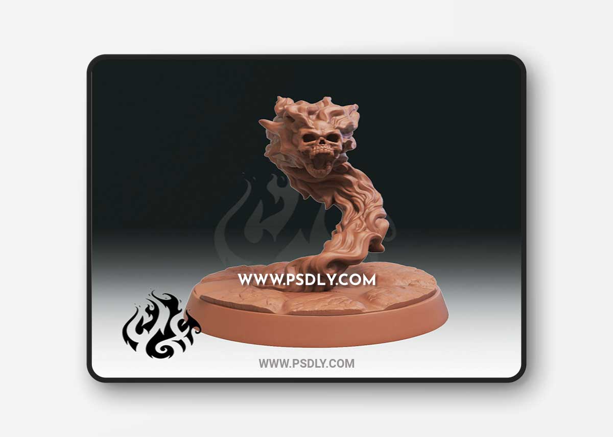 3D Print Fire Skull Models