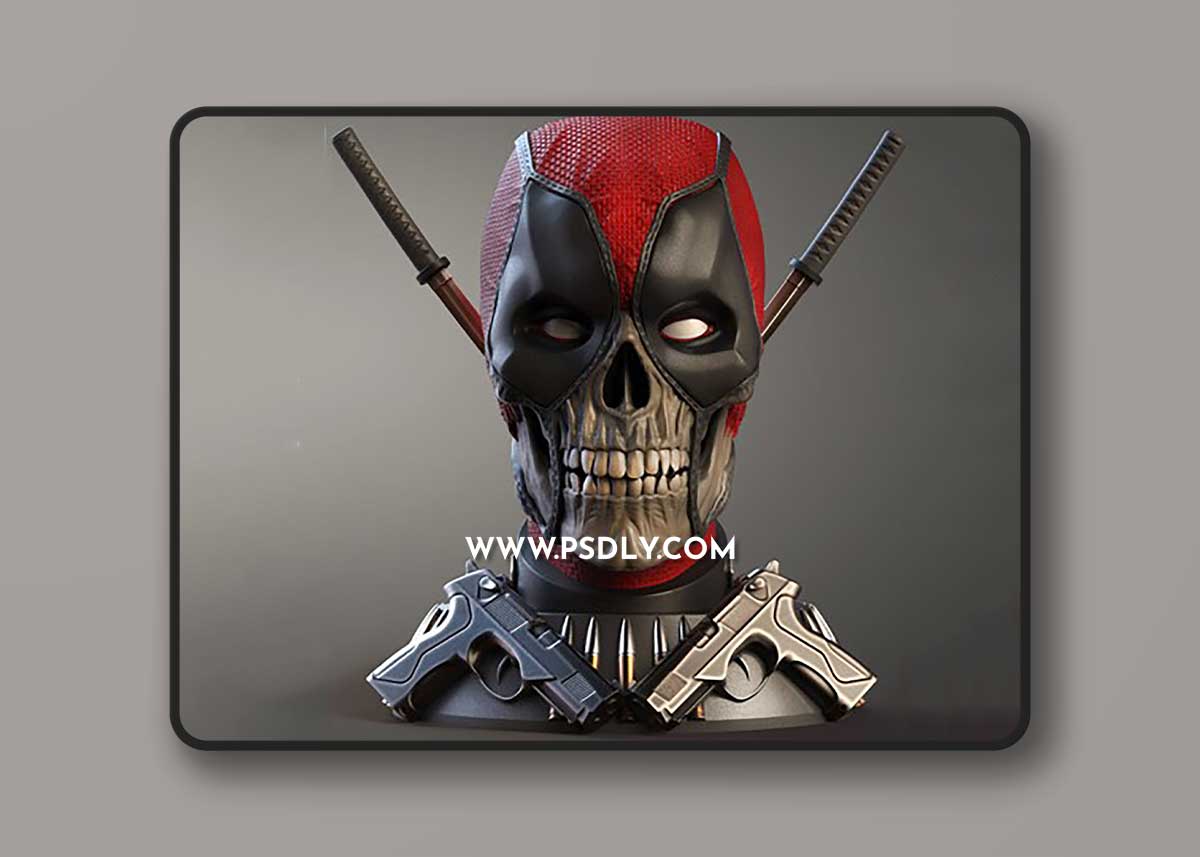3D Print Models Deadpool Bust - Halloween Version