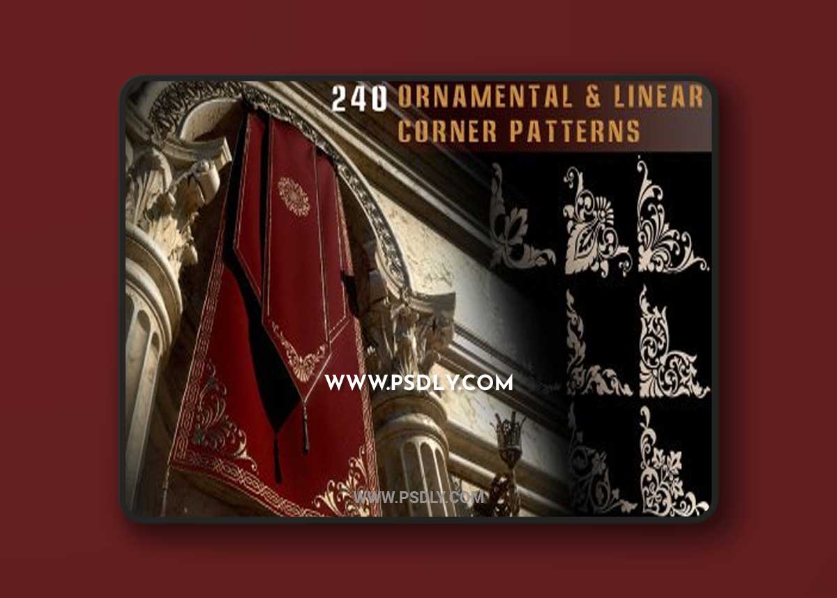 ArtStation – 240 ornamental & linear corner patterns alpha-Vol 03