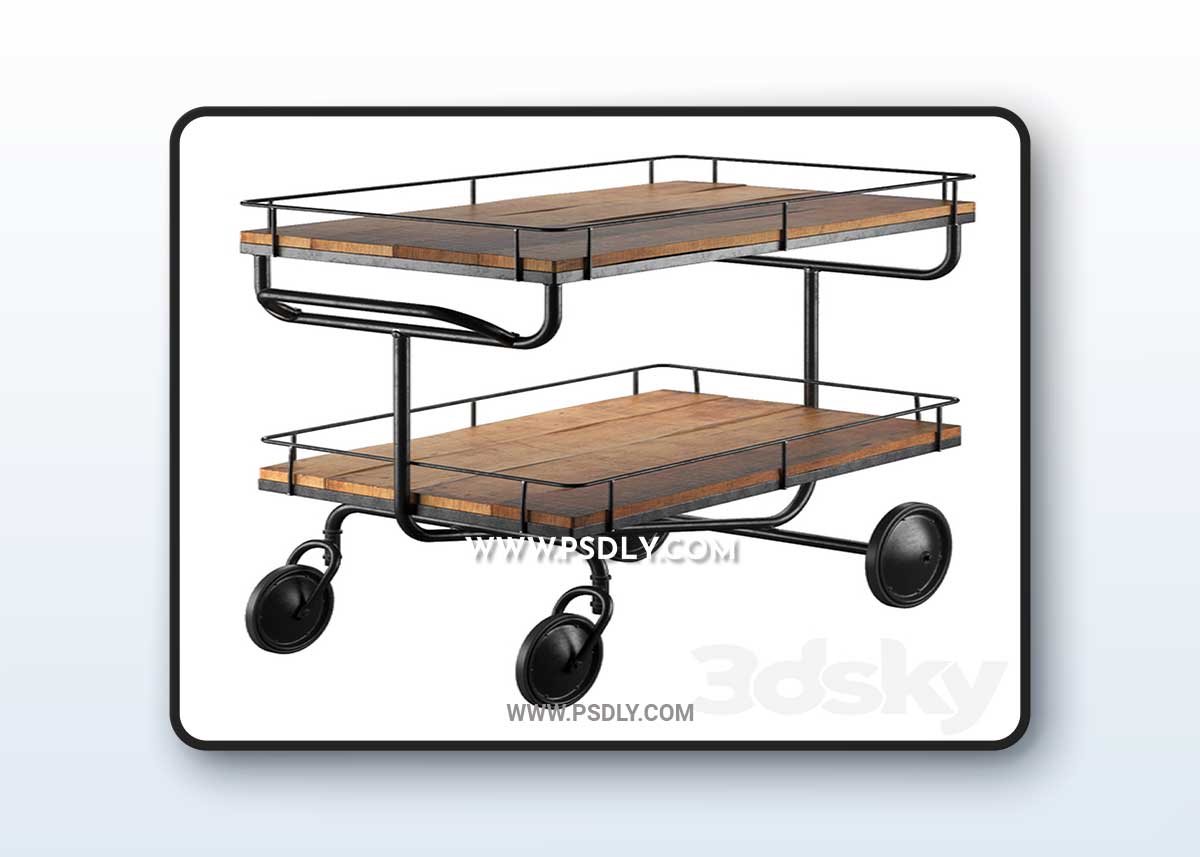 Bar trolley Restoration Hardware 3D Model
