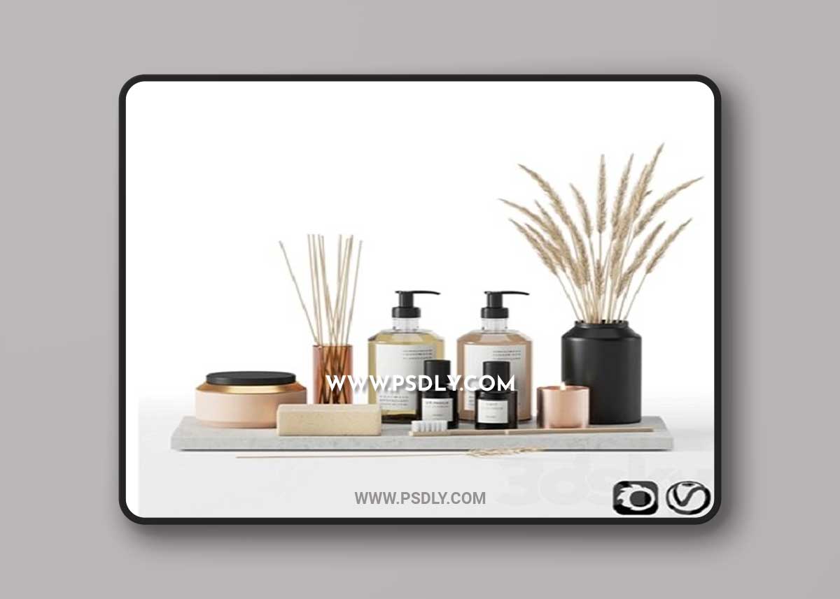 Bathroom accessories set 01 3D Model