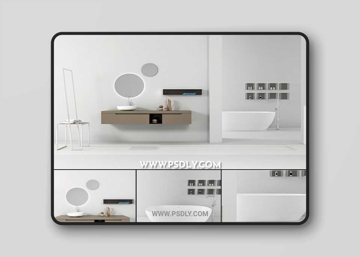 Bathroom furniture set Gold 3 3D Model