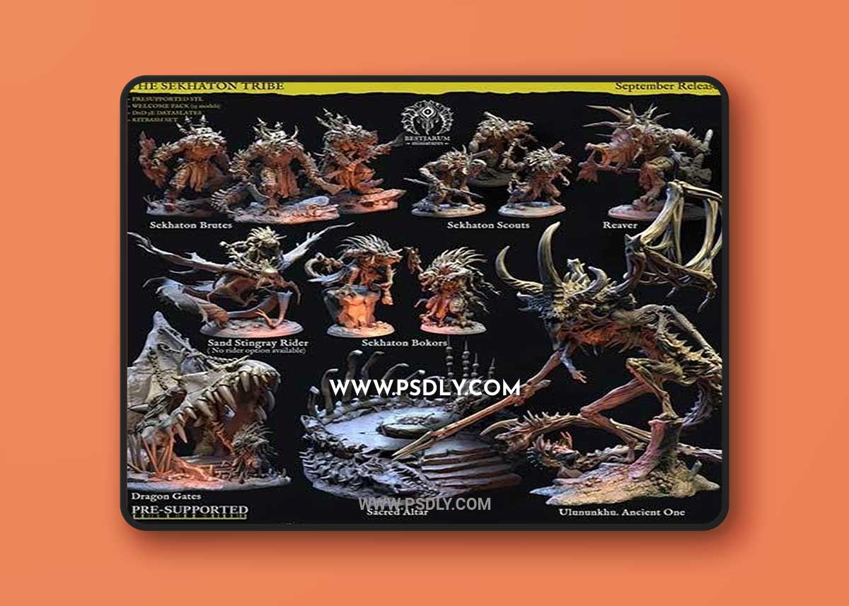 Bestiarum Miniatures - The Sekhaton tribe 3D Print Model