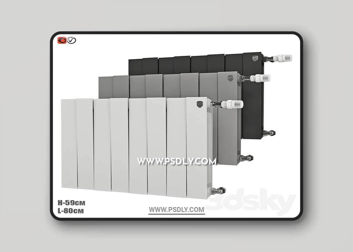 Bimetal radiator PIANOFORTE 3D Model