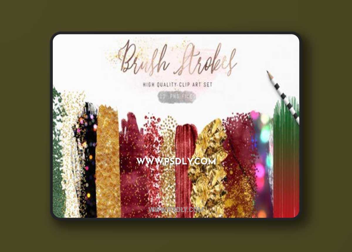 Brush Stroke Clipart, Glam Clipart