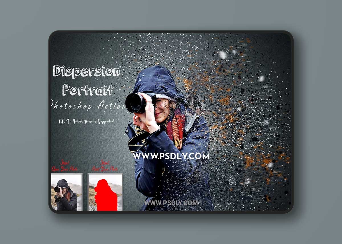 CreativeMarket - Dispersion Portrait Photoshop Action 7239246