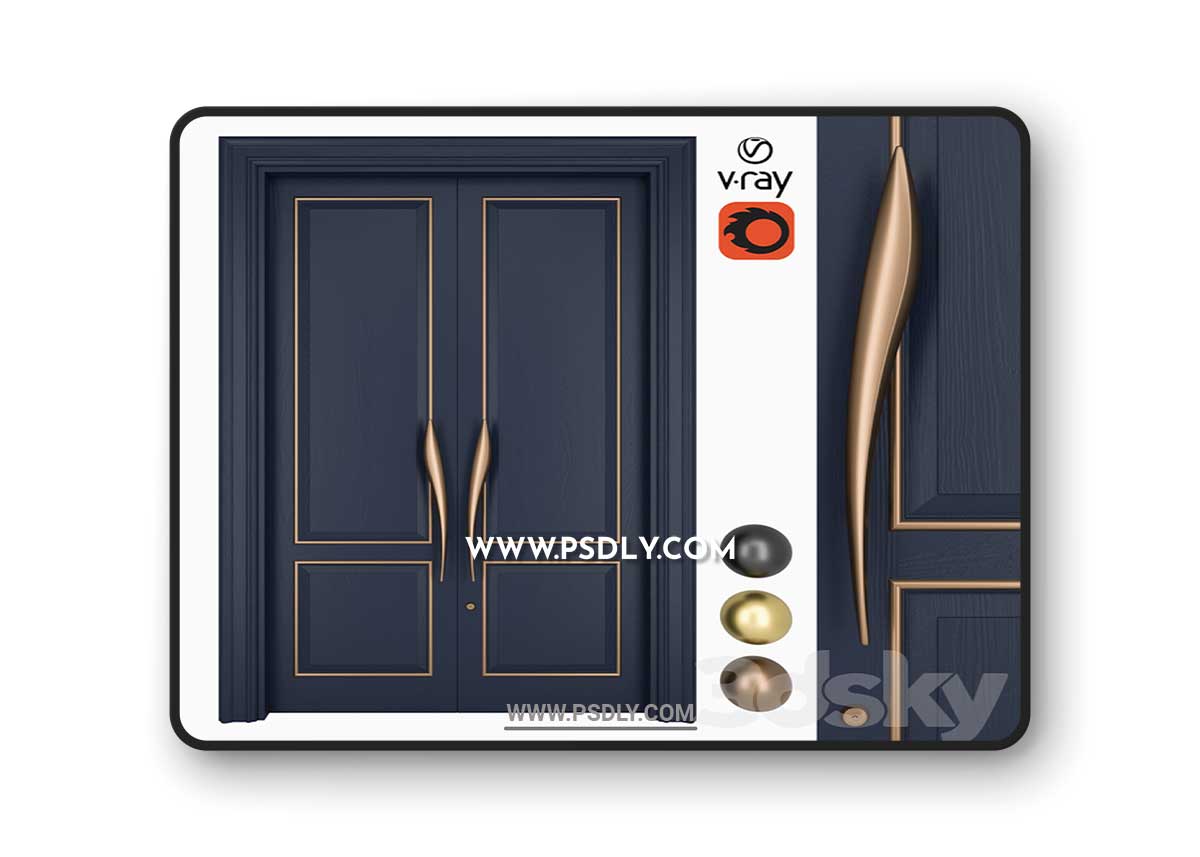 Door Set Elmes Archism T1243 .3D Model