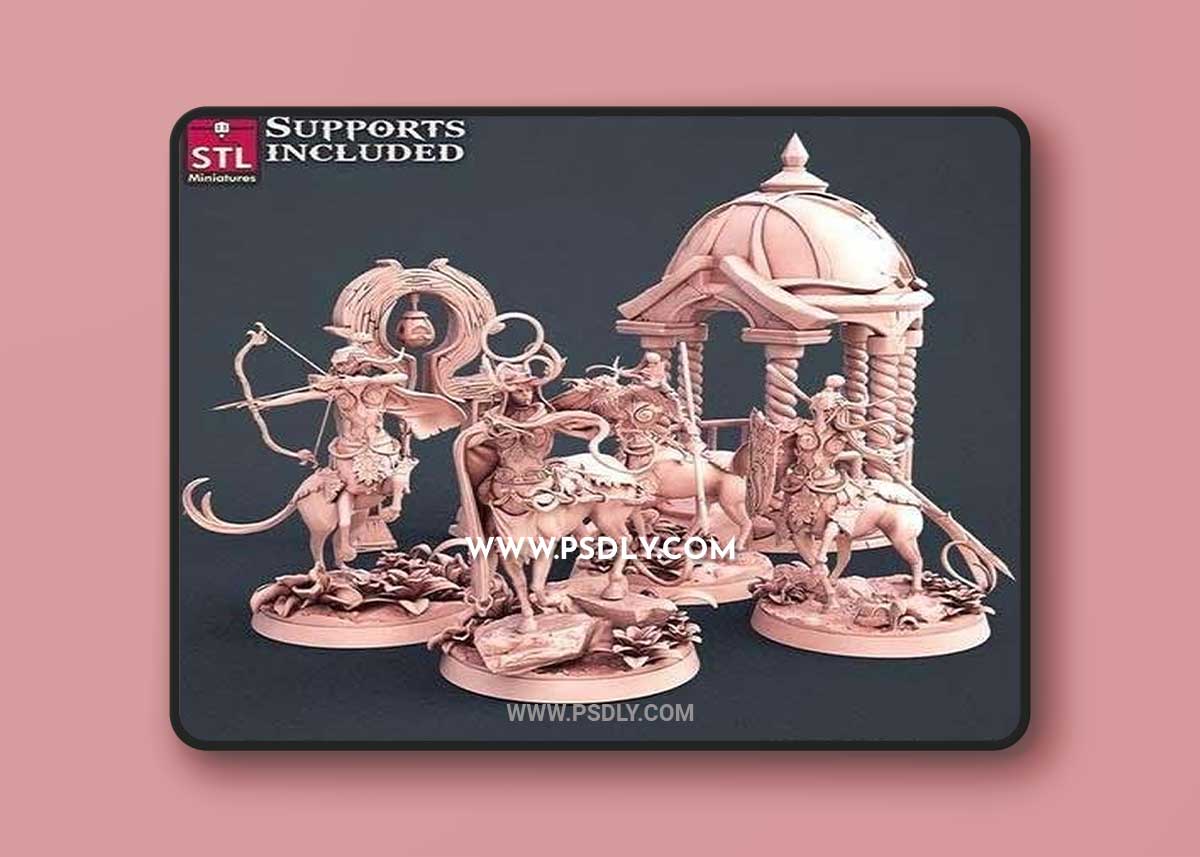 Elf Centaurs Set 3D Model