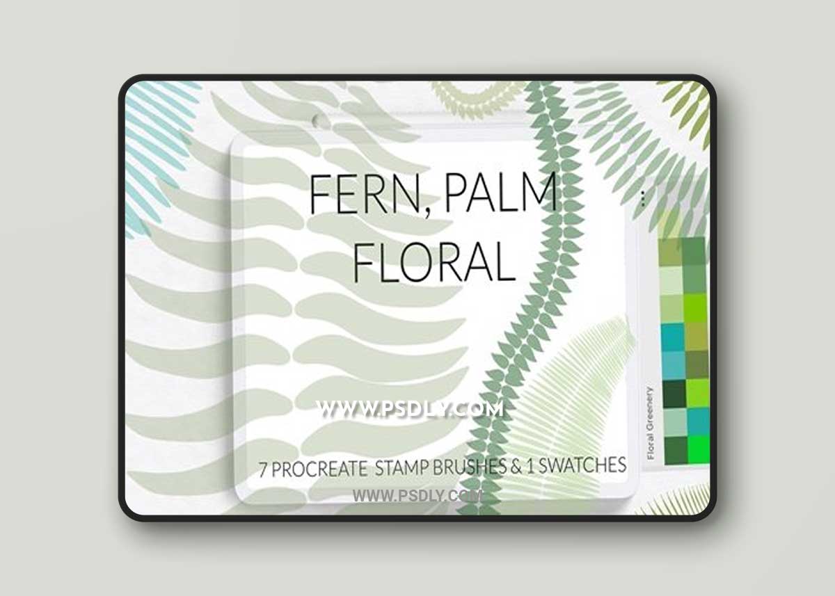 Fern palm Procreate brushes, exotic jungle brushes