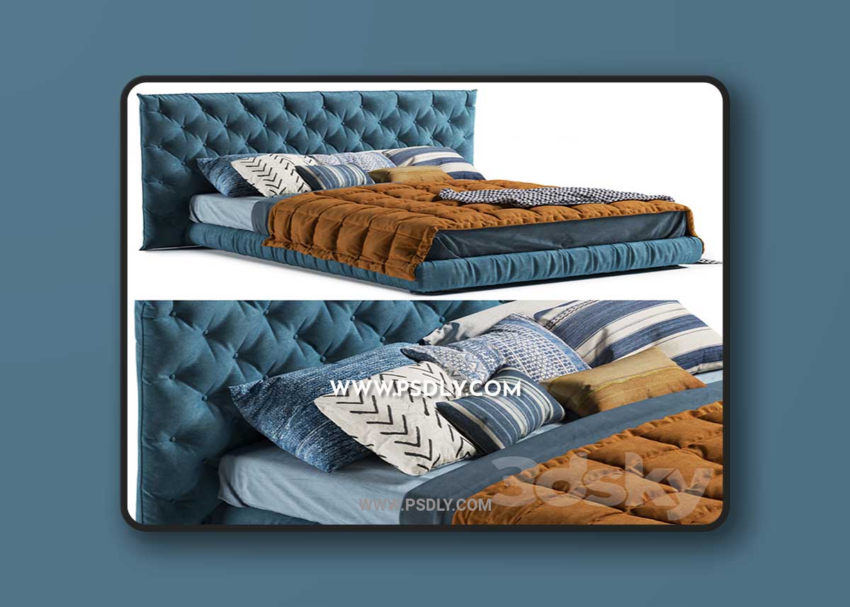 Full Moon Bed by Bonaldo, Giuseppe Viganò 2019 3D Model