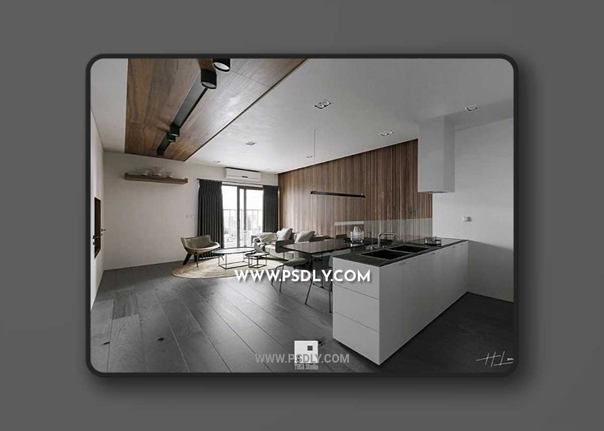 Interior Kitchen - Livingroom By NguyenHaiLong