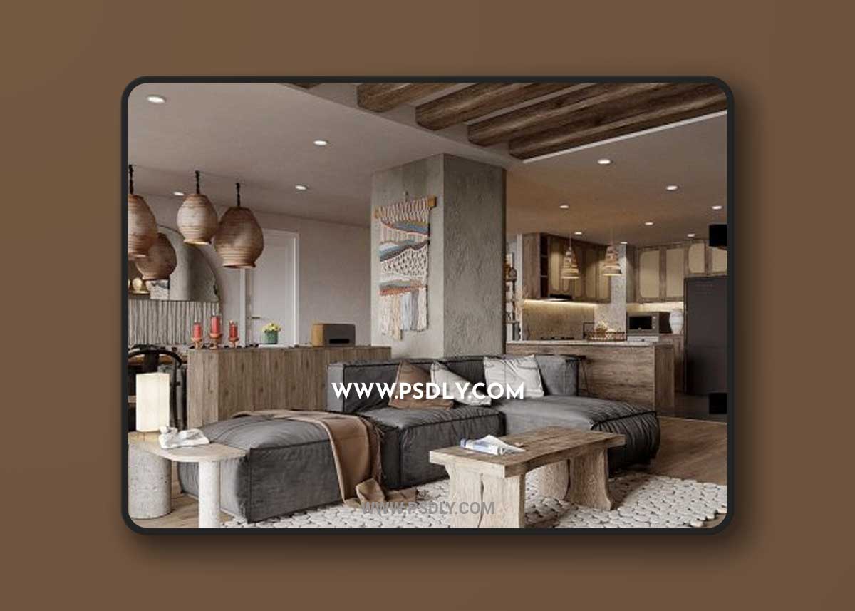 Interior Kitchen – Livingroom Scene By Dung Dac