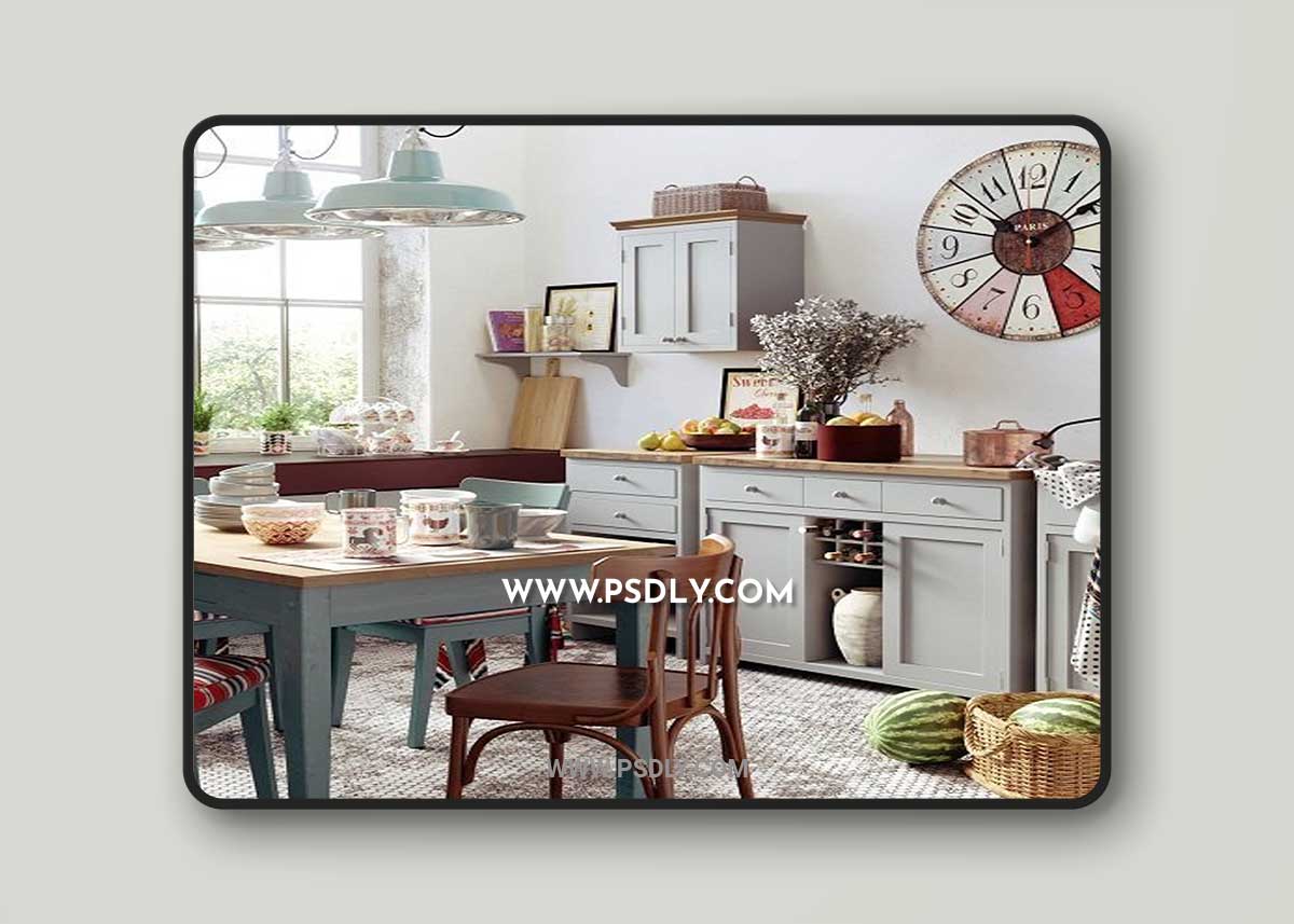 Kitchen Interior Scene by Eugene Tchaikovsky