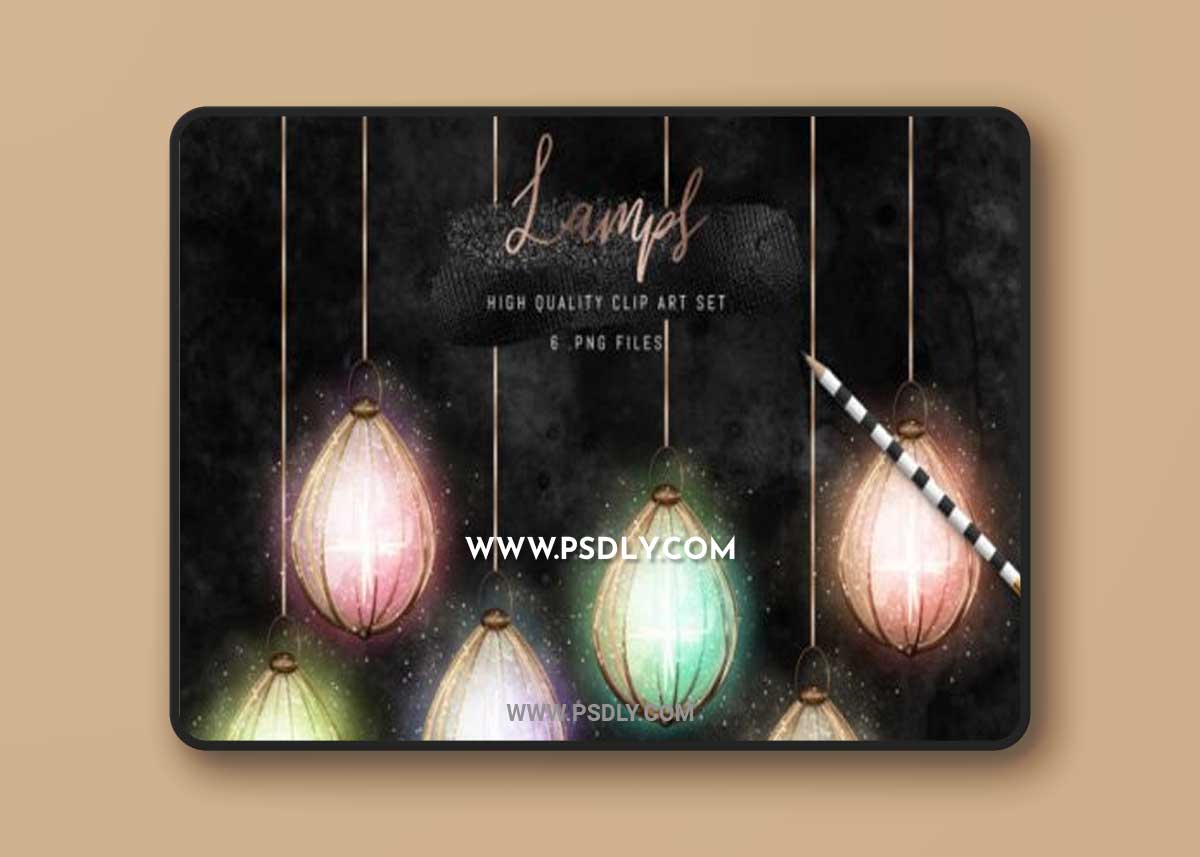 Lamps Cliparts, Modern Pendant Lights