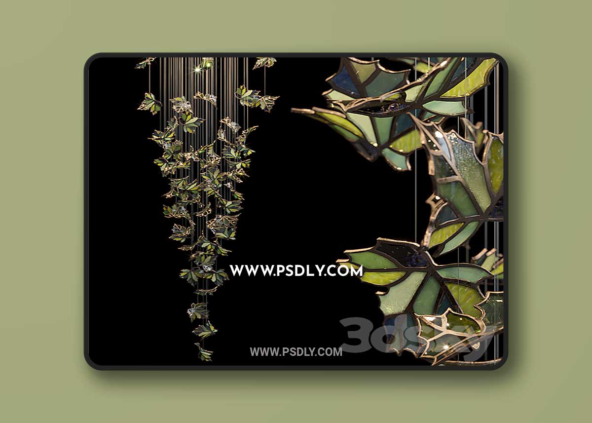 Light stained glass Vargov Design – Green 3D Model