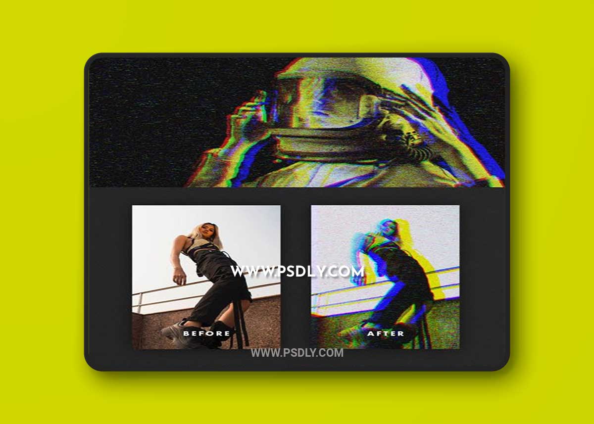 Noise Glitch PSD Photo Effect