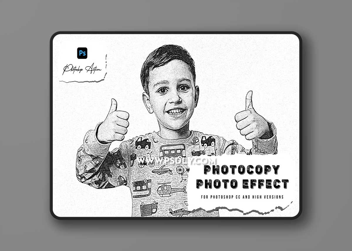 Photocopy Photo Effect Photoshop Action CQQ88KT