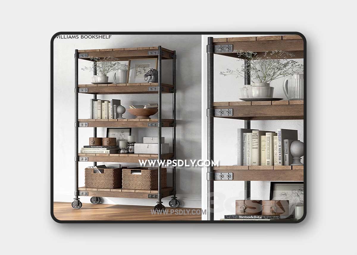 Pottery barn WILLIAMS BOOKSHELF 3D Model