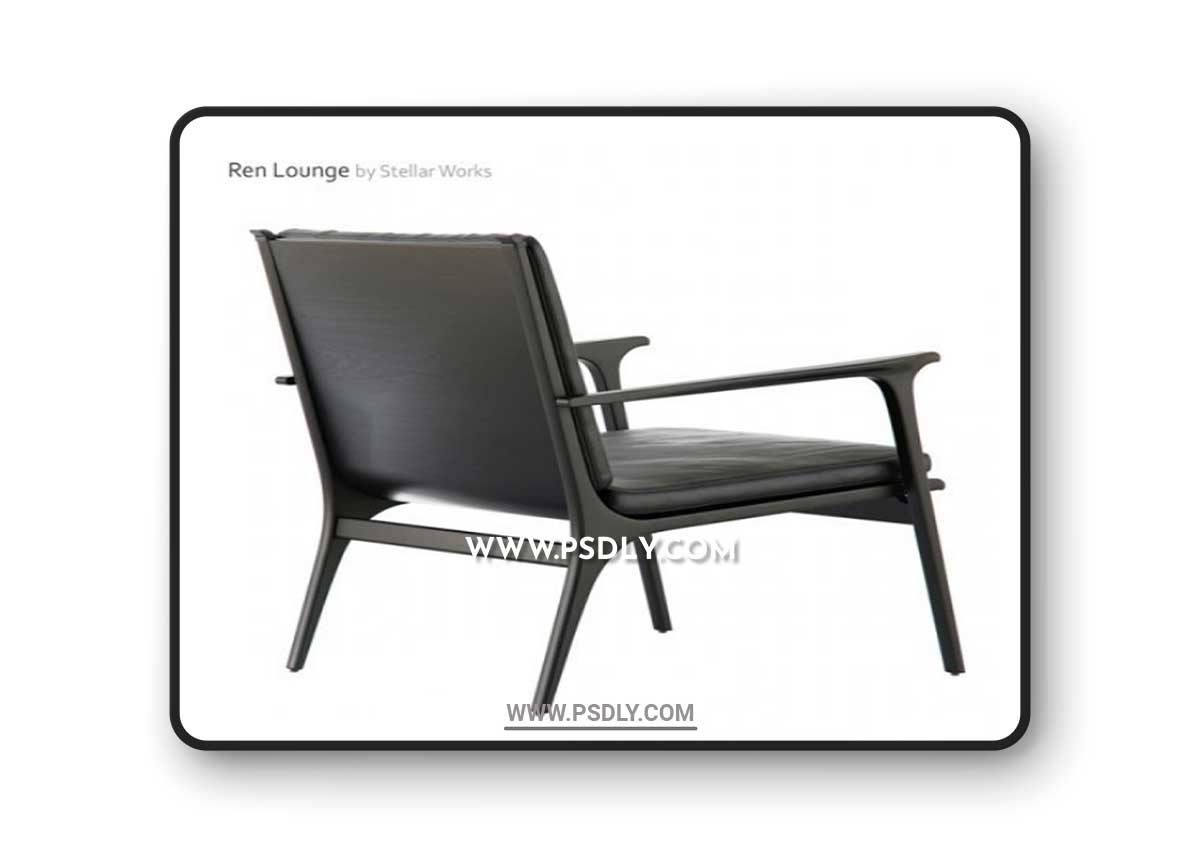 Ren Lounge Chair Large by Stellar Works 3D Modeld
