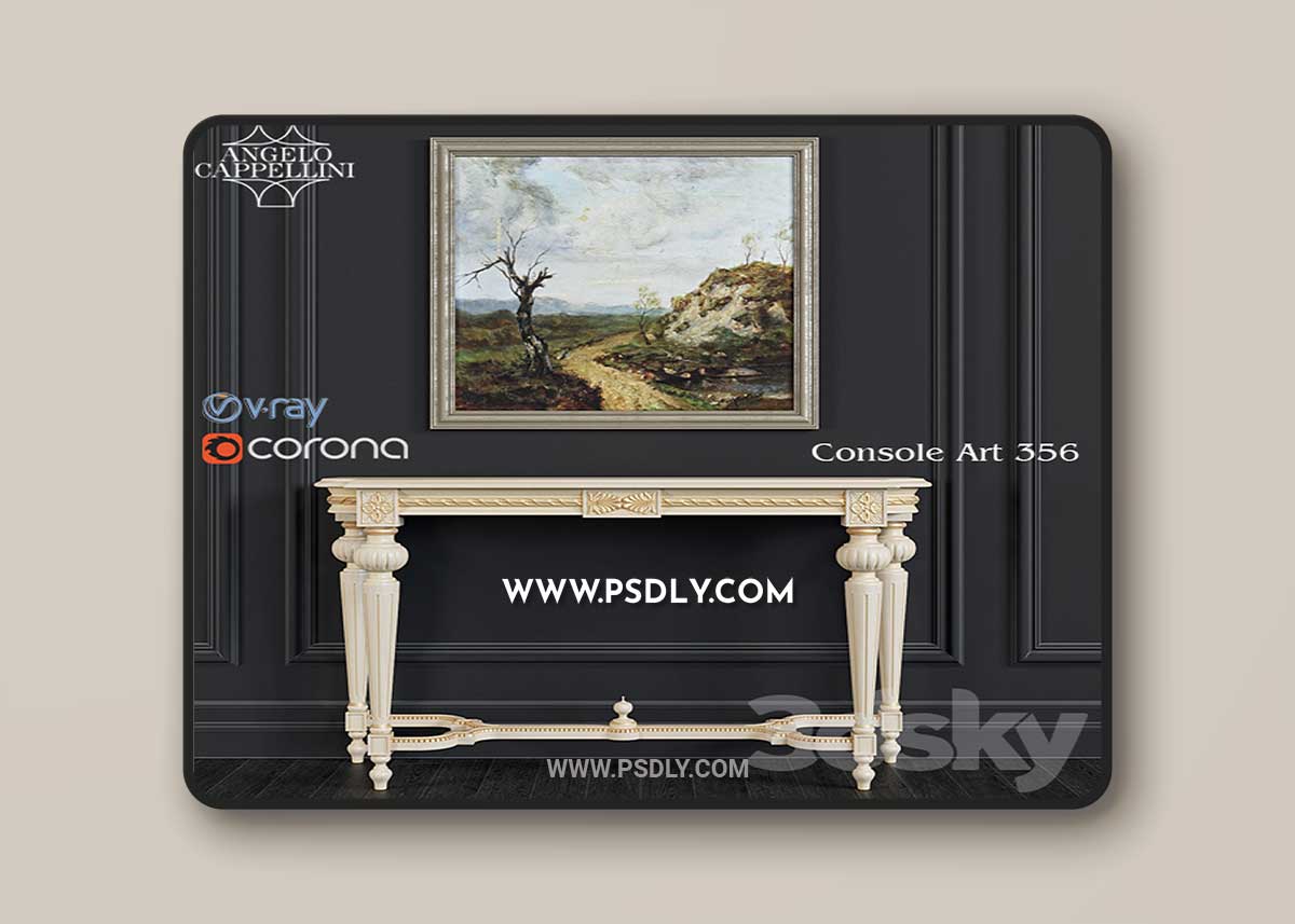 Sonsole Angelo Cappelini Art 356 3D Model