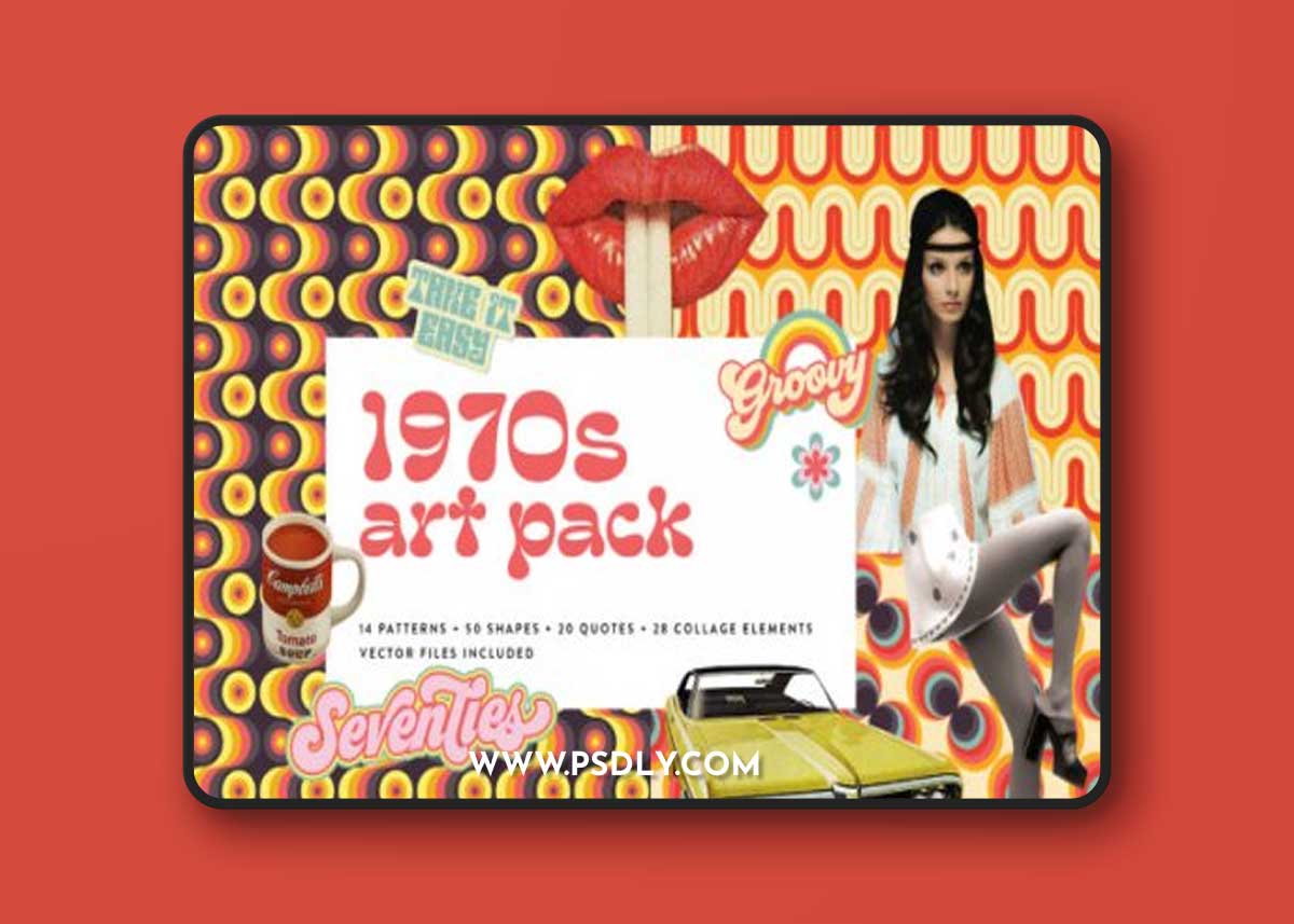 1970s Collage Art Pack